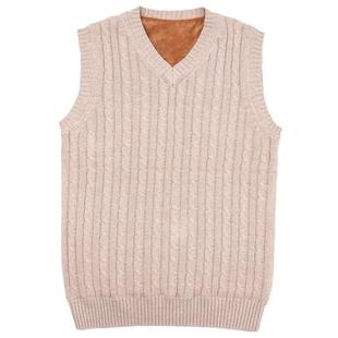 冬季加绒加厚毛衣背心男装保暖针织马甲毛背心马夹坎肩毛线衣背心