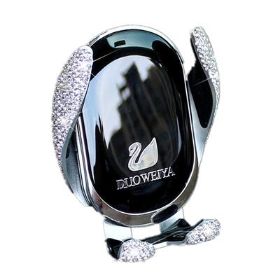 手机车载支架镶钻天鹅全自动感应