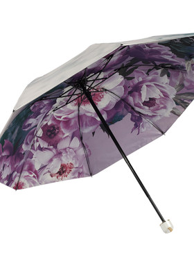双层复古黑胶伞超强防雨双面印花