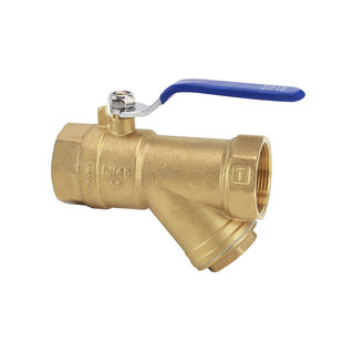 Y型过滤器球阀4/6分1寸1.2/1.5寸自来水地暖带过滤网黄铜阀门开关
