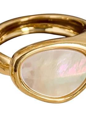 祖母绿指环戒指女ins潮小众