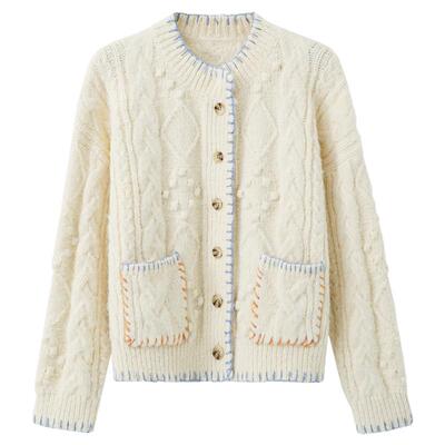 夕蒙2025新款秋冬气质上衣独特小个子高级感慵懒松弛感开衫毛衣女