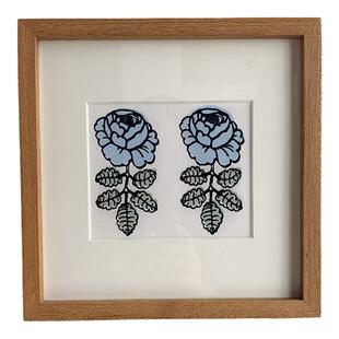 marimekko玫瑰进口布料拼布画框原木风相框摆台创意情人节礼物