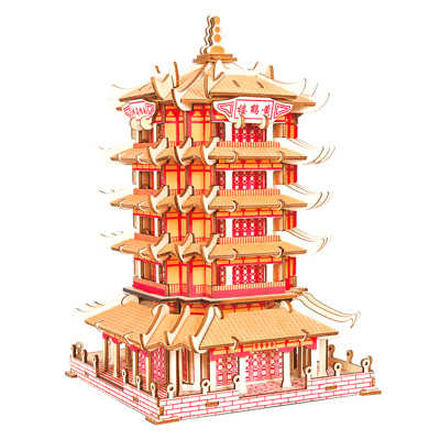 古代名楼木质拼图儿童益智力手工