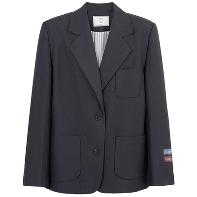 老钱长袖西装外套有尾