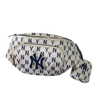 韩国MLB正品22新款洋基队NY标老花斜跨子母腰包胸包3AHSM012N
