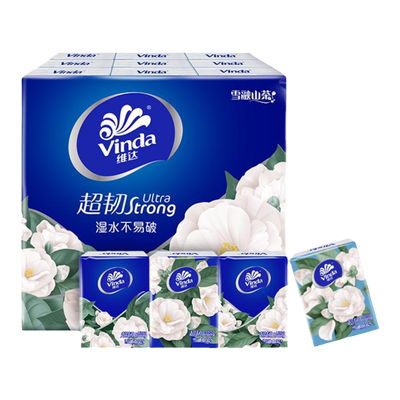 维达山茶花手帕纸18包
