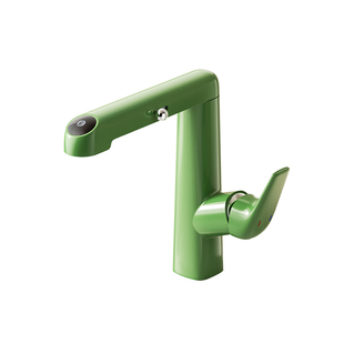 eoco抽拉式洗脸盆水龙头台盆鲸冲式上涌出水冷热奶白多功能龙头M2