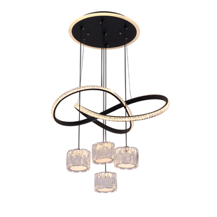 led餐厅灯具现代简约2025年新款饭厅餐桌灯四头大气网红水晶吊灯