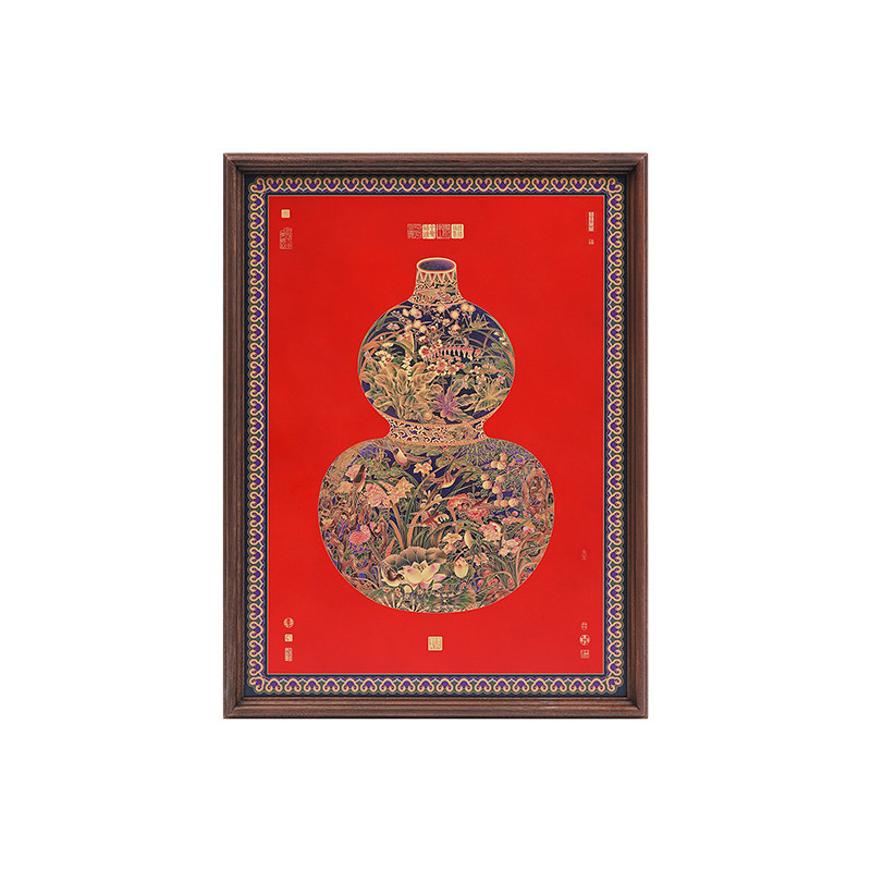 客厅沙发后落地画吉祥福禄装饰画