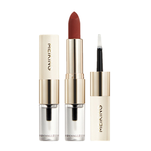 美康粉黛双头口红裸色哑光镜面唇釉滋润保湿不易沾杯不易掉色持久