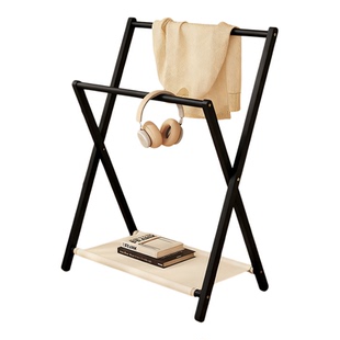 折叠挂衣架落地卧室床尾晚上放衣服神器小型衣帽架儿童衣服收纳架
