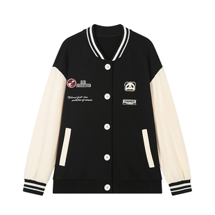 【神仙club】原创设计 2024春秋款宽松刺绣棒球服女套装上衣外套