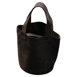 水桶包香云纱柞蚕丝老料咖色原创复古手提袋女士包新中式复古女包