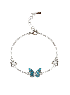 夜光蝴蝶s925银手链女小众轻奢