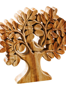 泰国创意木雕工艺品菩提树摆件