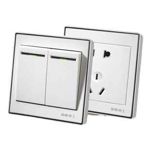 南帆开关插座面板多孔暗装五孔插座带开关86型一开单控双控面板开