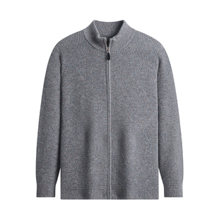 杉杉男士毛衣2026新款冬季纯羊毛外套上衣加厚立领打底衫针织开衫