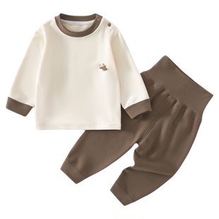 婴儿衣服分体套装秋冬季德绒儿童贴身保暖内衣两件套宝宝秋装男宝