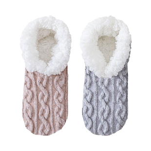 地板袜女士秋冬季加绒加厚珊瑚绒袜子短筒月子松口防滑保暖睡眠袜