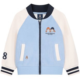 暇步士童装儿童加绒外套25秋冬新款男小童棒球服夹克宝宝保暖上衣