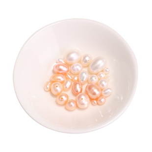 天然珍珠散珠真带孔浙江诸暨淡水裸珠手工diy项链手链珠子材料