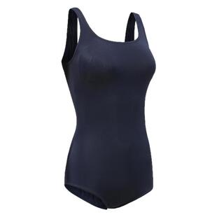 迪卡侬泳衣女竞速女款连体校服微胖大码游泳衣泳装游泳馆女士WWL2