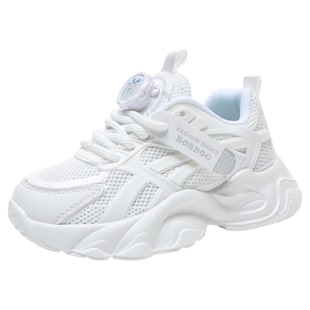 巴布豆童鞋女童小白鞋2025新款网面透气儿童白色运动鞋男童鞋子秋