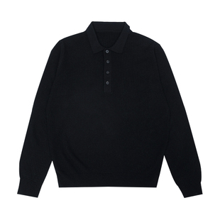 鹿王100%山羊绒衫男polo翻领提花针织衫毛衣内搭保暖25年秋冬新款