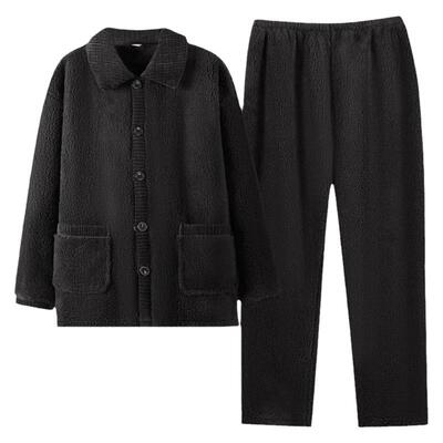 睡衣男士秋冬法兰绒家居服