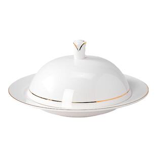 酒店鲍鱼捞饭盘子金边西餐厅用品陶瓷餐盘鱼翅海参牛排盘带盖餐具