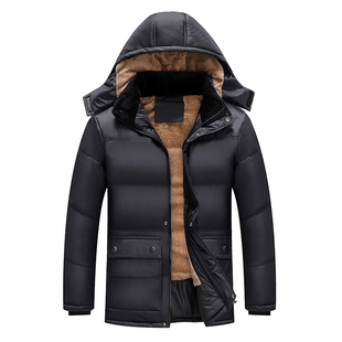 花花公子中老年棉衣男爸爸冬装外套爷爷老人冬季加绒加厚羽绒袄服