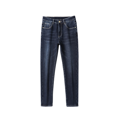 花花公子秋冬季新款厚款牛仔裤男