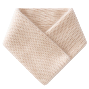 秋冬100%纯山羊绒围巾男女同款纯色加厚保暖纽扣针织短款围脖护颈