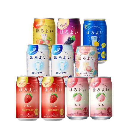 三得利和乐怡气泡酒网红低度微醺果酒女士预调鸡尾酒350mL10罐