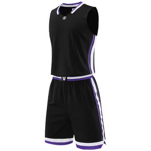 新款篮球服套装定制球队比赛训练服中大学生队服背心球衣S008黑色