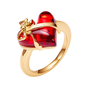 甜品系列NanaJacqueline红色爱心蝴蝶结戒指女小众设计高级感礼物