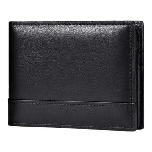 真皮男士款钱包欧美油蜡皮美元钱夹RFID防射频识别牛皮零钱包卡夹