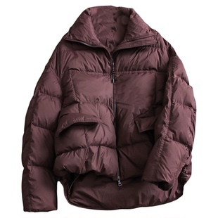 纯色立领防风蓄热保暖蓬松饱满加厚面包服外套长袖女装羽绒服M534