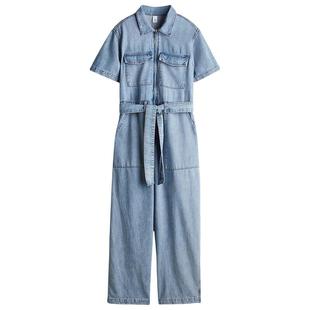HM女装工装连体裤冬季洋气丹宁牛仔工装连体裤1273054