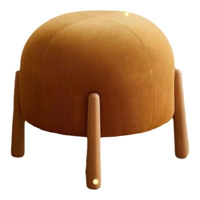 家用矮凳布艺软包小坐墩子灯芯绒简约门口小凳子榉木入户换鞋圆凳