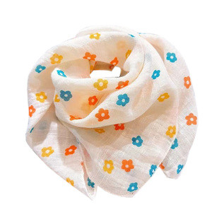 2025婴儿围巾春秋薄款纯棉纱布宝宝三角巾男女儿童防风保暖口水巾