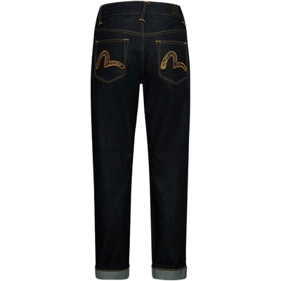 EVISU女士织锦布贴海鸥牛仔裤