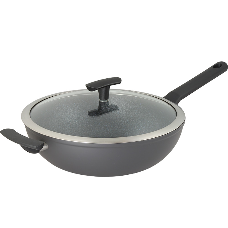 尚尼IHC智能恒温炒锅家用长柄不粘锅 燃气电磁炉通用美国进口涂层