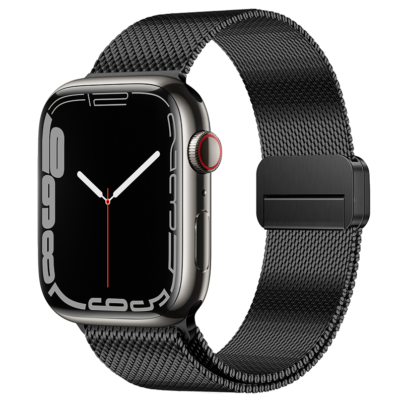 适用iwatch表带磁吸s9苹果手表表带米兰尼斯applewatchultra2表带8代7/6新款s8男女se金属不锈钢45mm49运动s7