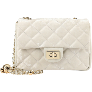 HONGU红谷新款小香风菱格链条包包女真皮单肩斜挎包百搭轻奢女包