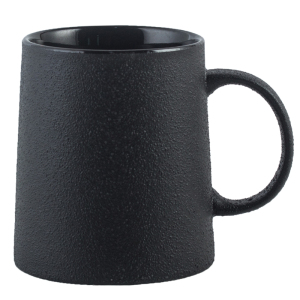 欧式磨砂个性陶瓷马克杯粗陶黑色复古咖啡杯奶茶水杯简约杯子定制