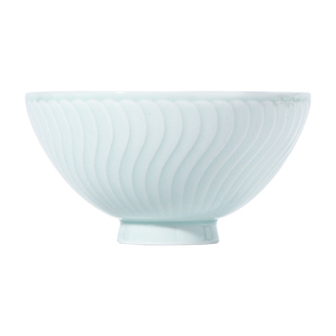 景德镇官方陶瓷中国色影青浮雕吃饭碗餐具中式家用礼盒装不易挂油