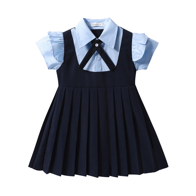 幼儿园园服夏季新款英伦风小学生校服套装纯棉短袖连衣裙儿童班服