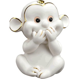 创意现代简约三不猴陶瓷摆件电视柜客厅家居小饰品生日礼物送女友